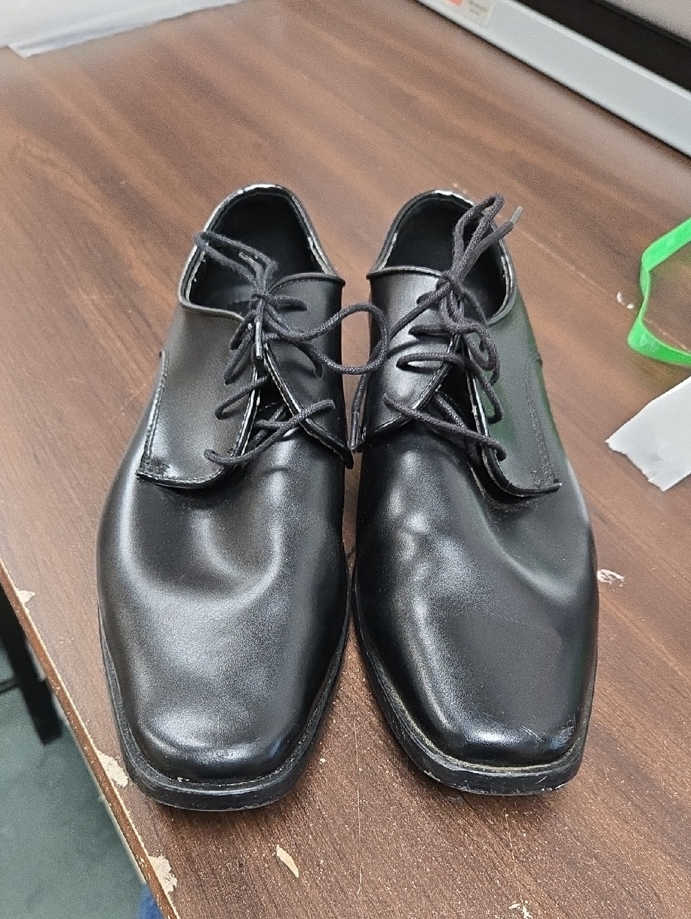 Joseph Abboud Size 10.5 Matte Black Faux Leather Dress Shoe